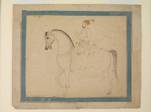 Nawab Muzaffar 'Ali Khan on Horseback, by Rai Kalyan Das (Chitarman II)