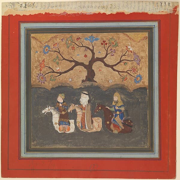 "Kai Khusrau, Farangis and Giv Crossing the River Jihun (Oxus)", Folio from a Shahnama (Book of Kings), by Abu'l Qasim Firdausi
