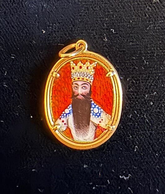 Fath Ali Shah Enameled Pendant