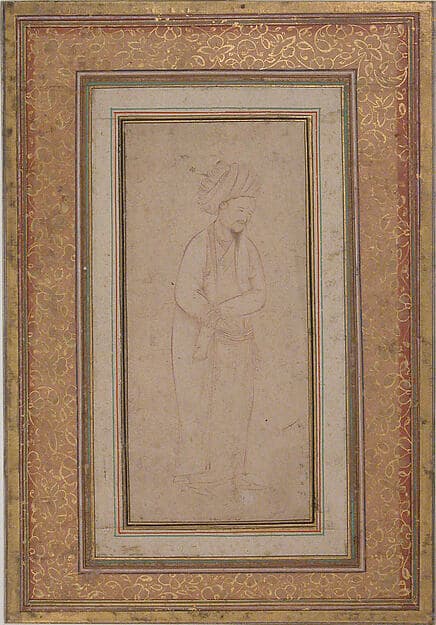 Man in a Long-sleeved Coat, by Riza-yi 'Abbasi