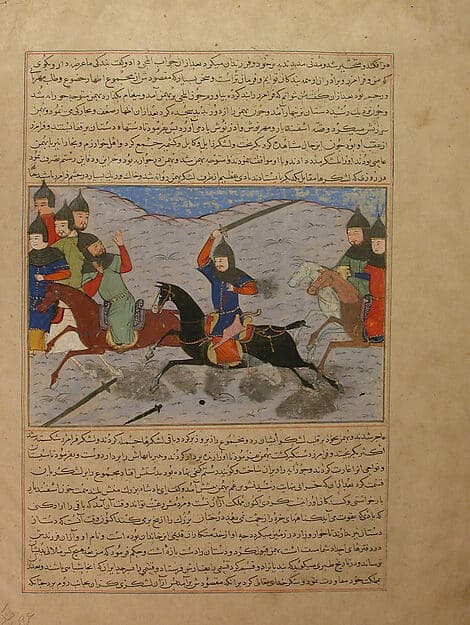 "Bahman Taking Revenge on the Sistanians" Folio from the Majma' al-Tavarikh (Compendium of Histories) of Hafiz-i Abru, by Hafiz-i Abru