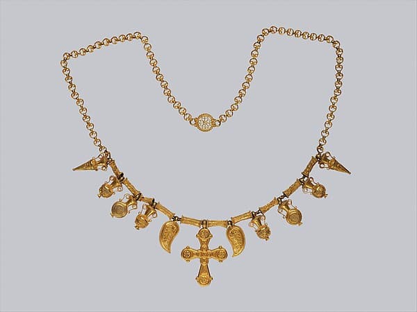 Gold Necklace with Ornaments
