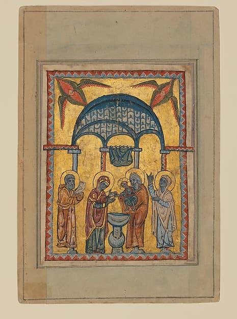 Four miniatures of the life of Christ from a gospel book of 1311 (Presentation, Baptism, Transfiguration, Entry into Jerusalem), by T'oros the Deacon
