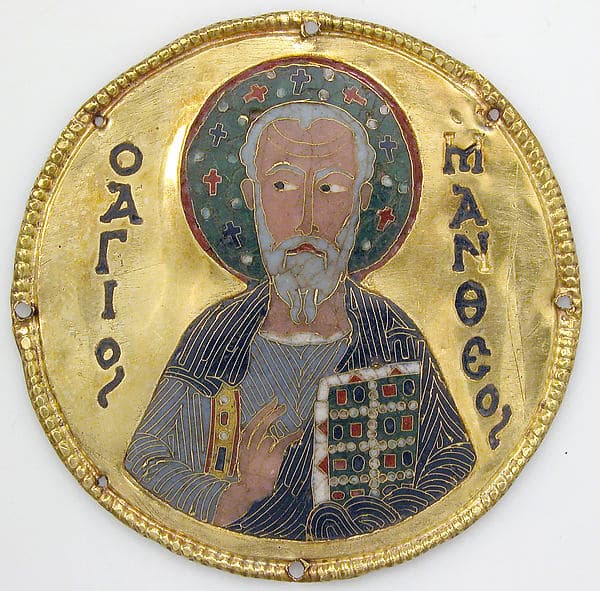 Medallion with Saint Matthew from an Icon Frame