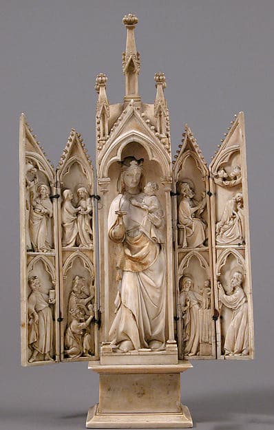 Folding Shrine with Virgin and Child