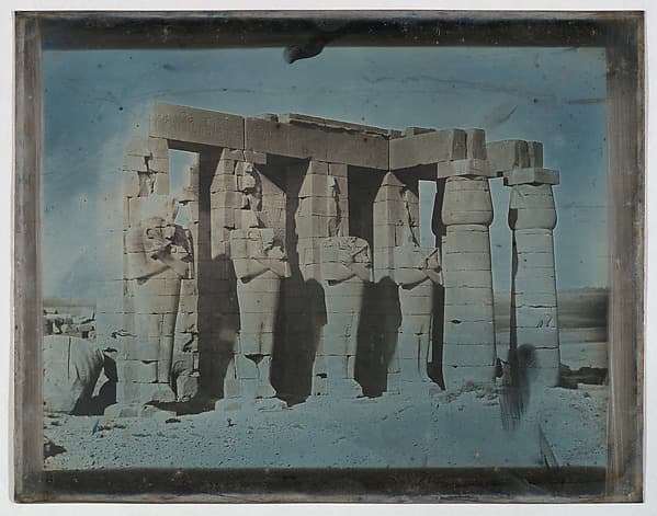 Ramesseum, Thebes (201. Thèbes. 1844. 202 Rhamséion.), by Joseph-Philibert Girault de Prangey