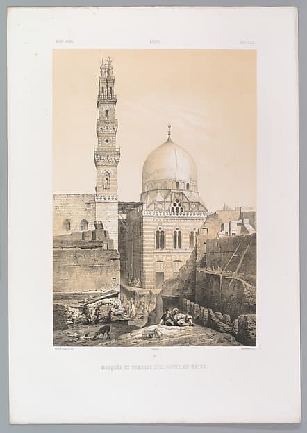 80. Mosquée et Tombeau d’el Ghoûry, au Kaire, by Joseph-Philibert Girault de Prangey