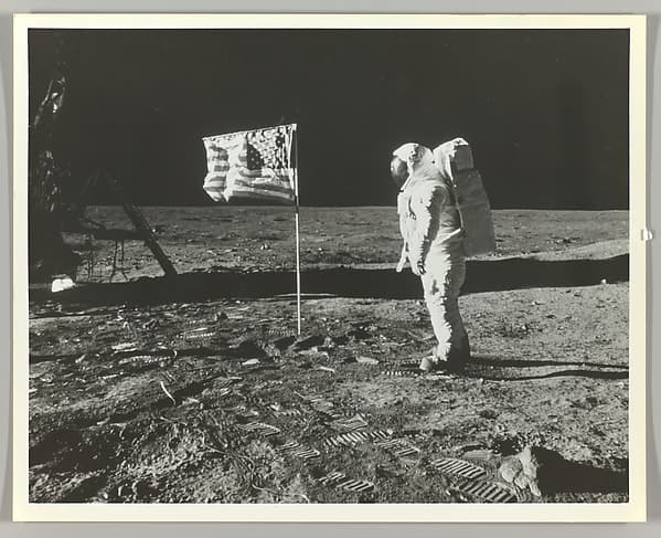 Buzz Aldrin on the Moon with the American Flag, by Neil Armstrong