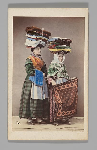 [Studio Portrait: Two Laundresses, Naples], by Giorgio Conrad