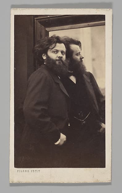 [Studio Portrait: Self-Portrait Standing by a Mirror], by Pierre Petit