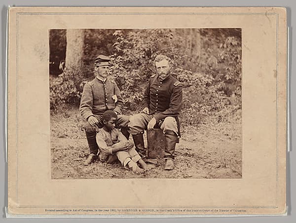 Lieutenant Washington, a Confederate Prisoner, and Capt. Custis [sic] (for Custer) U.S.A., by Alexander Gardner
