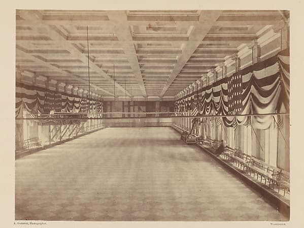 [Interior View of the Ballroom for Lincoln's Second Inaugural Ball], by Alexander Gardner