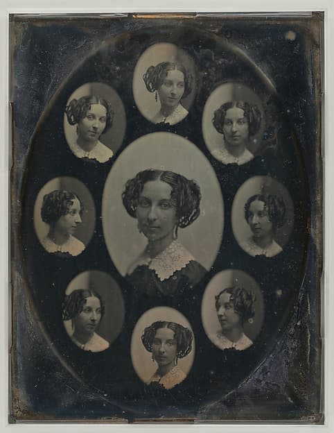 [Unidentified Woman in Nine Oval Views], by Southworth and Hawes