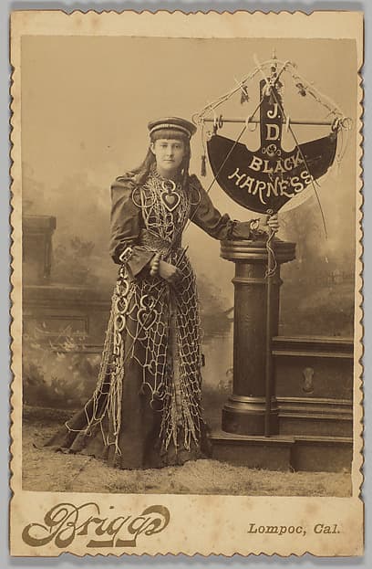 [Merchants' Carnival Portrait: J.D. Black Harness, Lompoc, California], by Thomas Briggs