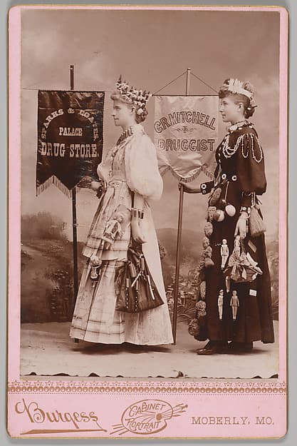 [Merchants' Carnival Portrait: Sparks & Coates Palace Drug Store and G. R. Mitchell Druggist, Moberky, Missouri], by S. C. Burgess