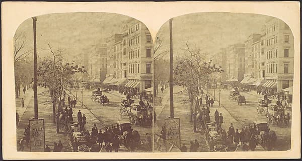[Broadway with horse-drawn carriages], by Edward Anthony