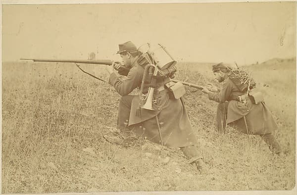 [Soldier with Rifle and Bugle], by Unknown