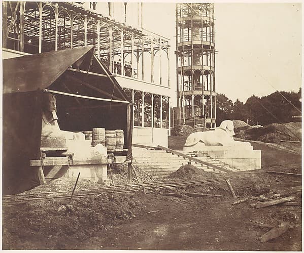 [Carving a Sphinx], by Philip Henry Delamotte