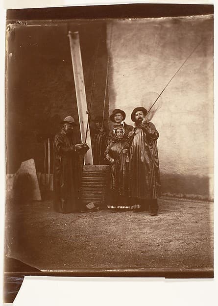 [The Artist, His Mother, and Friends in Fishing Garb], by Olympe Aguado de las Marismas