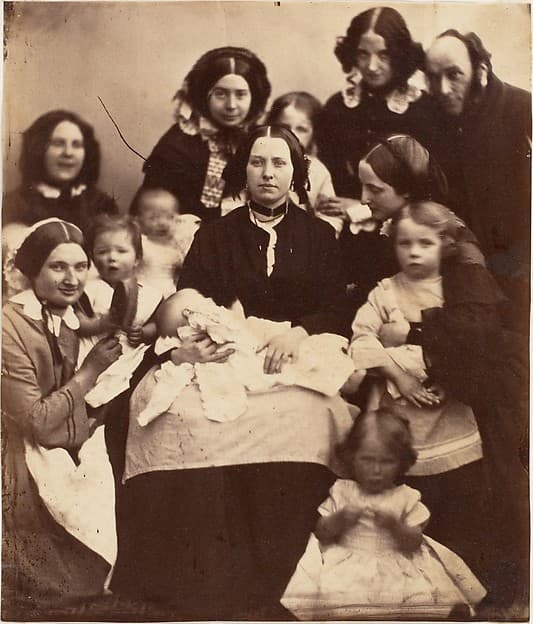 Mr. and Mrs. R. B. Tennent, Mrs. E. H. Yates, Mrs. Brandram, their Children and Three Nurses, by Unknown