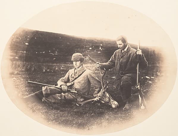[Ned and Colin Ross with Hunt Trophy], by Horatio Ross