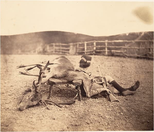 [Peel Ross with Hunting Trophies], by Horatio Ross