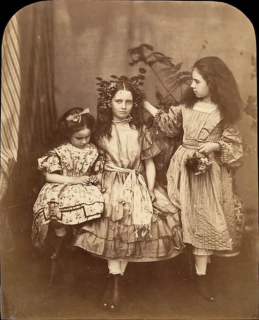 Flora Rankin, Irene MacDonald, and Mary Josephine MacDonald at Elm Lodge, by Lewis Carroll