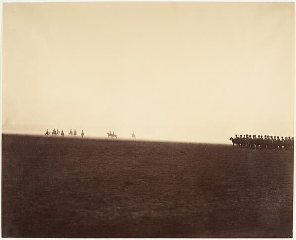 [Cavalry Maneuvers, Camp de Châlons], by Gustave Le Gray