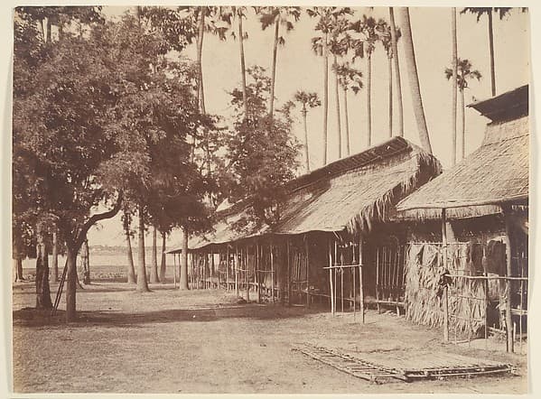Amerapoora, Barracks of the Burmese Guard, by Linnaeus Tripe