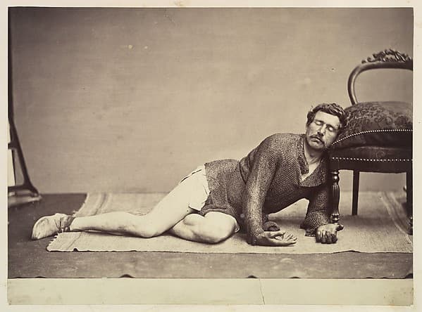 [Man in Chainmail Tunic Posing as a Dying Soldier], by Adrien Constant de Rebecque