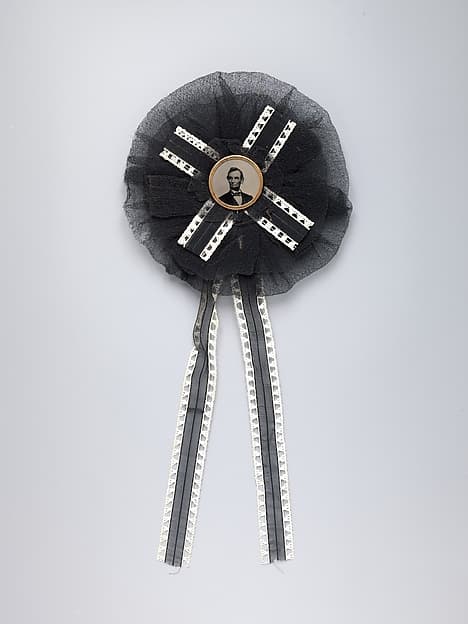 [Mourning Corsage with Portrait of Abraham Lincoln], by Unknown