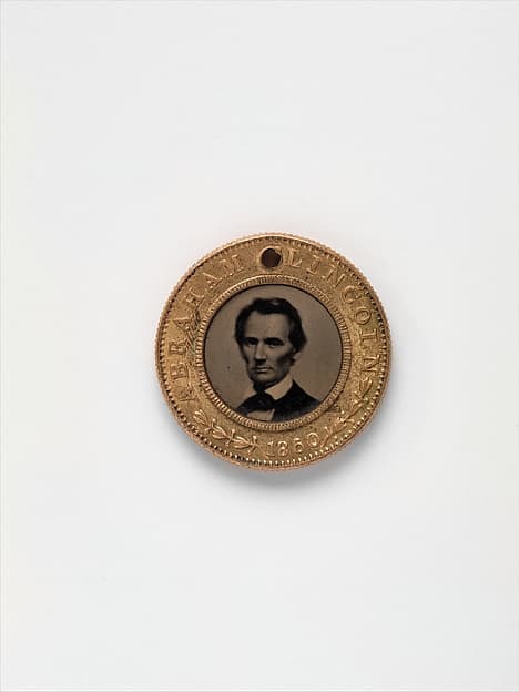 [Presidential Campaign Medal with portraits of Abraham Lincoln and Hannibal Hamlin], by Unknown
