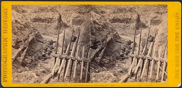 Covered Ways inside the Rebel Fort Mahone, Called by the Soldiers "Fort Damnation," Petersburgh, Virginia, by Thomas C. Roche
