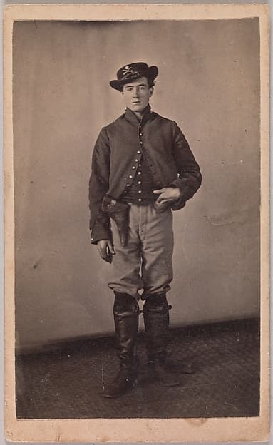 [Union Cavalry Soldier with Pistol in Holster], by Tappin's Photograph Art Gallery