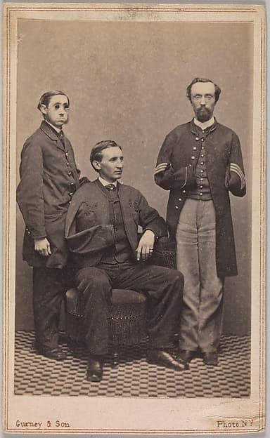 [Disabled Union Soldiers Posed in Aid of the U.S. Sanitary Commission at the New York Metropolitan Fair], by J. Gurney & Son