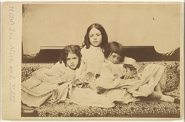 Edith, Ina and Alice Liddell on a Sofa, by Lewis Carroll