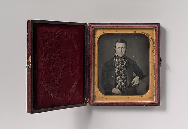 [Seated Man in Floral Vest], by W. & F. Langenheim