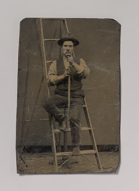 [Man on a Ladder], by Unknown