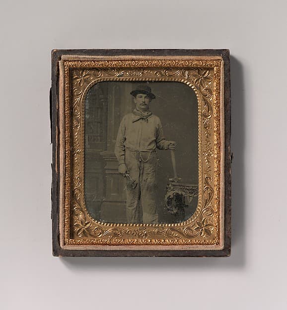 [Workman Holding a Wrench and Hammer], by Unknown