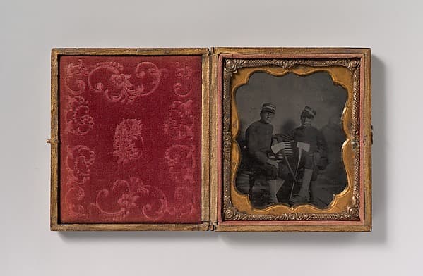 [Two Firemen (?) with Axes], by Unknown