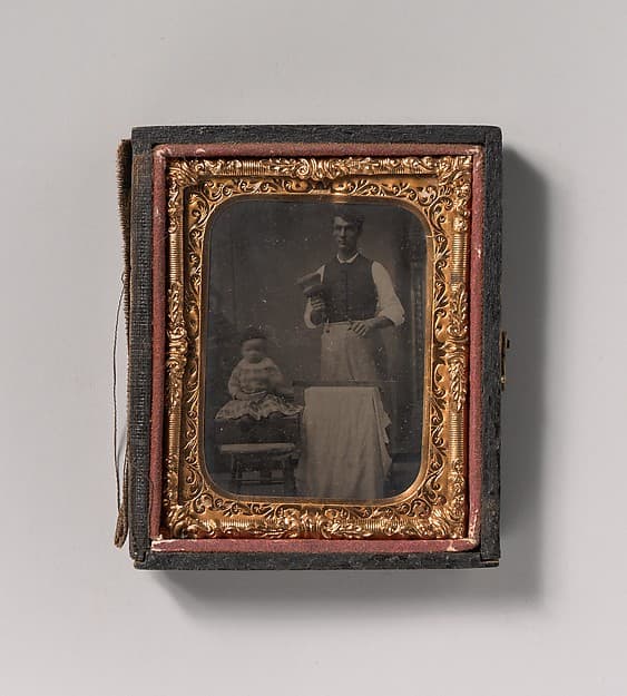[Stonecutter with Child], by Unknown