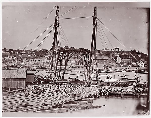 [Wharf, South Side of James River, Opposite Richmond, Virginia], by John Reekie