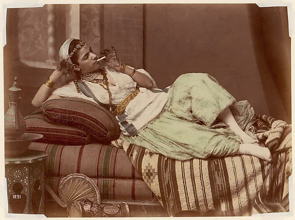 [Reclining Woman Smoking], by Unknown