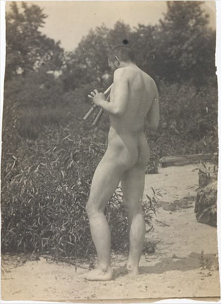 [Thomas Eakins, Nude, Playing Pipes], by Thomas Eakins
