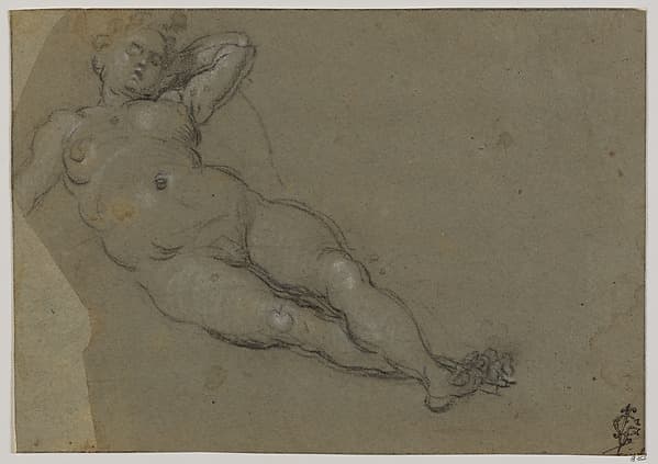 Reclining Female Nude, by Domenico Tintoretto