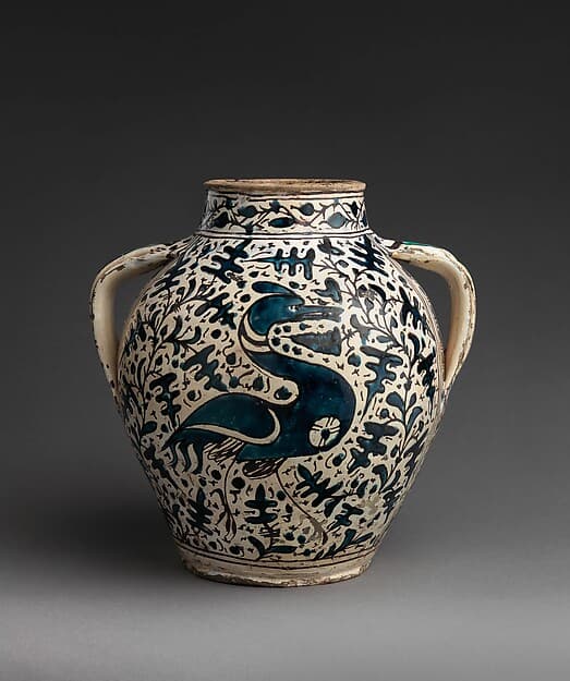 Apothecary jar (orciuolo), by Giunta di Tugio