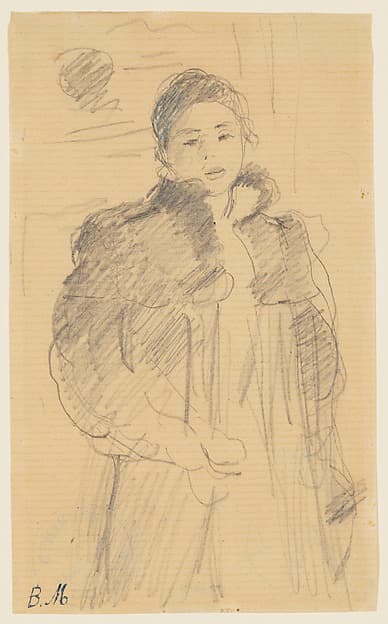 Study for "Young Girl in a Green Coat", by Berthe Morisot