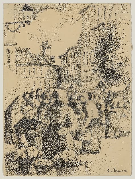 Marketplace in Pontoise, by Camille Pissarro