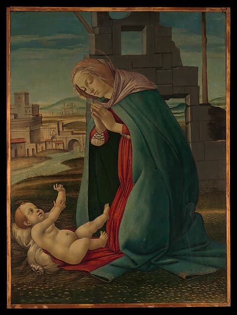 Madonna Adoring the Child, by Botticelli (Alessandro di Mariano Filipepi)