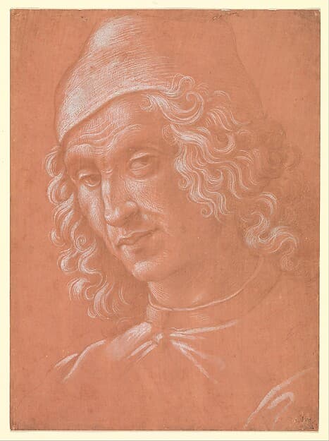 Head of a Man Wearing a Cap, by Domenico Ghirlandaio (Domenico Bigordi)